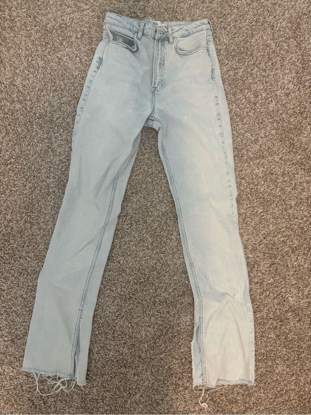 Zara Light Blue Flare-Wide Leg Jeans